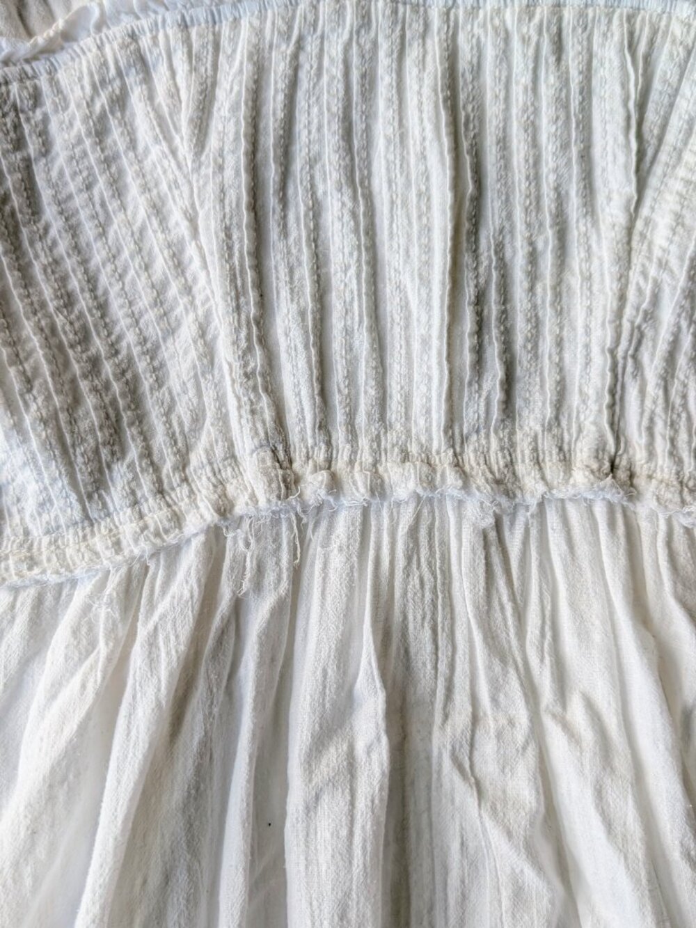Anthropologie Pilcro White Shirred Corset Buttondown Long Sleeve Midi Dress - Picture 10 of 11